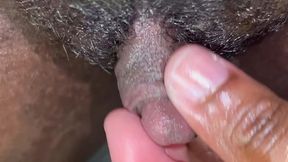 Busty Ebony MILF Rubs Her Huge Clit and Wet Pussy to Squirting Climax