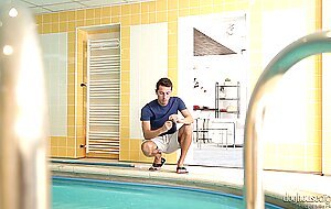 Eva berger, pool boy problems! scene
