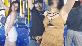 Sexy girl sucks cock&#x1F346; on bus and ends up with huge cock&#x1F346; in butt&#x1F351;