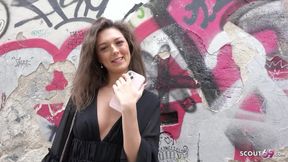 German Scout - Skinny college girl Isabella 19 with hairy pussy pickup and casting fuck