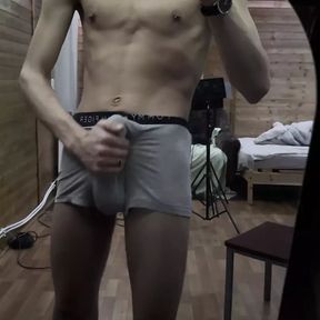 Jerking off a Big Fat Cock in Front of the Mirror