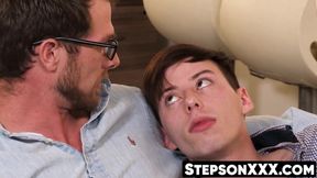 Handsome stepson takes daddy's full load with pleasure