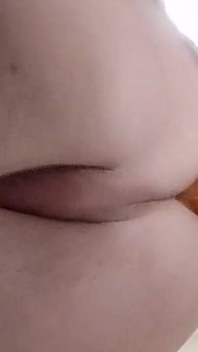 Anal masturbation with the sausage