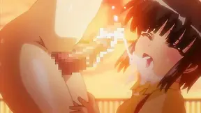 Busty teen futanari fucks a schoolgirl's mouth and asshole