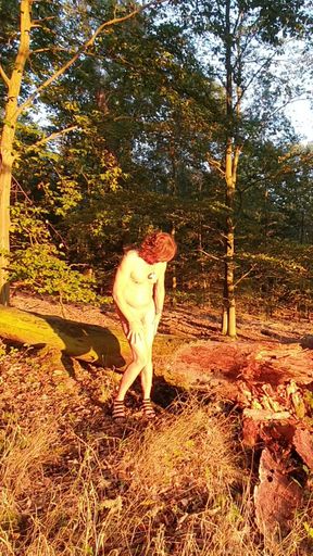 Naked in the evening sun