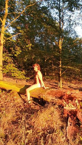 Naked in the evening sun