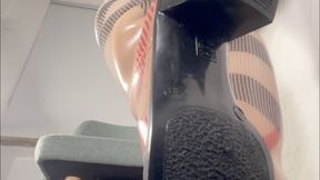 A Bootjob in Burberry Wellies - Rubber boot fetish, Rainboots - Shoejob and CBT in Burberry Boots - Cock trampling, Boot Domination and giantess views - Cumplosion - huge cumshot - slavecam and giantess floor cam edit - 4k