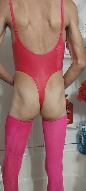 Cdmichelle wearing new pink Swimsuit