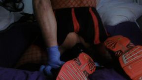 Black Red Cheerleader Outfit, BBC to Ride to Orgasm