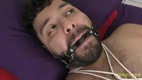 Rope Bondage Tease in Bedroom for Submissive Demetri Silver - Manpuppy