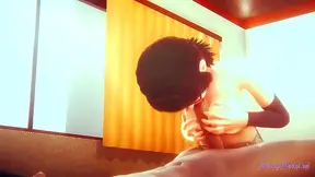 Sarada Gives Uncensored Naruto Blowjob & Pussy Creampie POV
