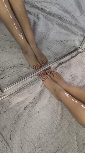 Cream, Legs, and Seductive Touches