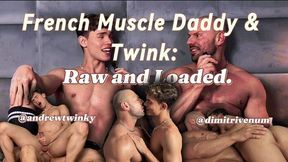 Austin Ponce And Muscle Daddy - Muscle French Stud Fucks White Twink Bareback During Interview And Blast Cumshoot In His Mouth