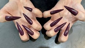 New color dark purple long nails, claws