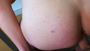 Sexually assertive bottom riding that plump dong on camera