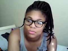 Ebony Geek Masturbating