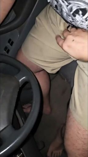 Giving Him An Extra Hand While He Drives