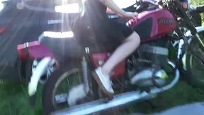 A Young Blonde Gets Fucked in the Ass Outdoors