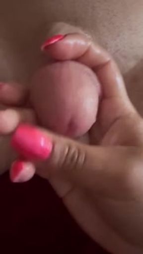 Playing with his dick