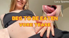 Vore Verbal Tease Beg to Be Eaten Blonde Belly Femdom POV