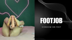 footjob condom feet