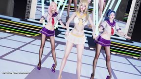 [mmd] Girls' Generation - Genie Ahri Seraphine Kaisa Striptease League of Legends Hentai