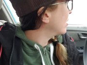 Sneaky Girl Pees From Car