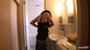 Japanese old Mature Step-Mom seduce to uncensored pov creampie fuck and filmed with Smartphone