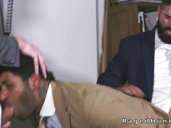 Big cock boss anal fucks realtors in suits