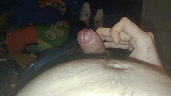 Slow motion solo cumshot