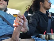sexy wife loves to tease me while she's driving, but always stops to finish me off