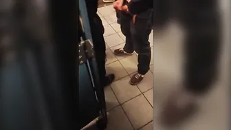 Amateur Guys Bareback Fuck in Public Restroom