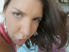 Brunette sweetie, Henessy gives a hot, ass fucking POV performance