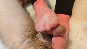 Adelle's Sockjobs For Her Stepbrother in Bathtub