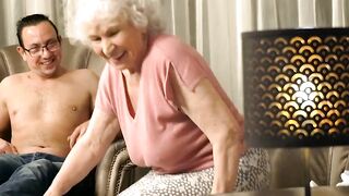 Voluptuous granny lets young guy pound her good and hard