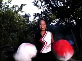 Nasty black cheerleaders pleasuring each other in a heatwave