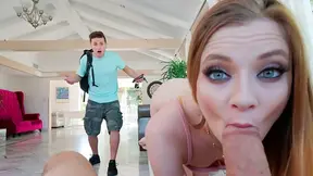Stepdaughter sets up a naughty threesome with her stepdad and stepbrother for fun