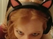 Tgirl Pandora ditches her glasses to practice