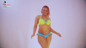 Luminous Blue and Green Full Cover Bikini set Try On Haul _ SL Fashion Diary