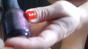 Painting my toes for Halloween