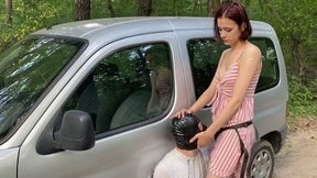 Strap-on face fucking in the woods - [FHD MOV] | Lady Perse