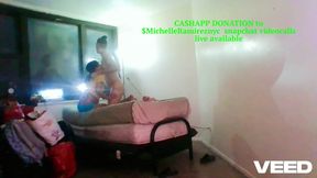 Neighbor's babe gives sloppy window blowjob to BBC