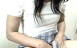 Asian Crossdresser Cums in his Panties During Massage