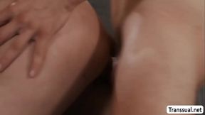 Redhead busty TS Ariel Demure ass fucked by STUD