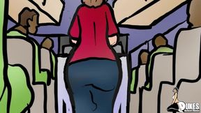 Football team Gangbangs flight attendant on the plane.