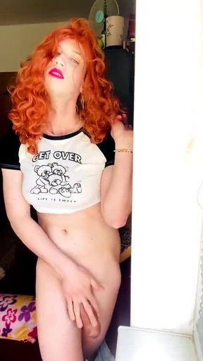 Red stripper with huge cock and tits by Anna Rios