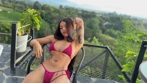 Creampie! Beautiful Colombian woman gets wildly fucked on a rainy day