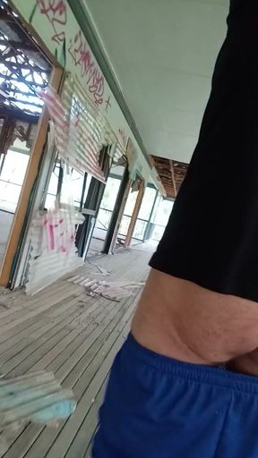 Its just how I like to wear my shorts .. freeballing and sagging cock in see thru mesh shorts   Clip 1