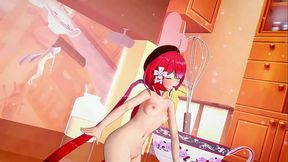 Honkai Impact Griseo Undress Dance Hentai Song Melancholic Sport Top Small Tits Girl MMD 3D Red Hair