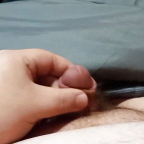 Horny small dick masterbating with a vibrator and cums alot.